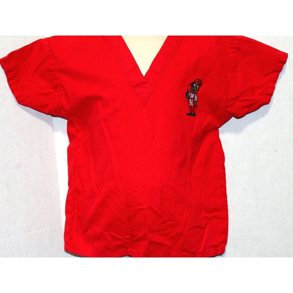 Nebraska Huskers Football Shirt Short Sleeve V Neck Scrub TODDLER CHILD GIRL 4T